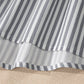 Stripe Button Gauze Bracelet Sleeve Babydoll Blouse
