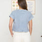 WASHED SHORT SLEEVE BOXY KNIT TOP