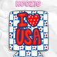 I heart USA patriotic koozies