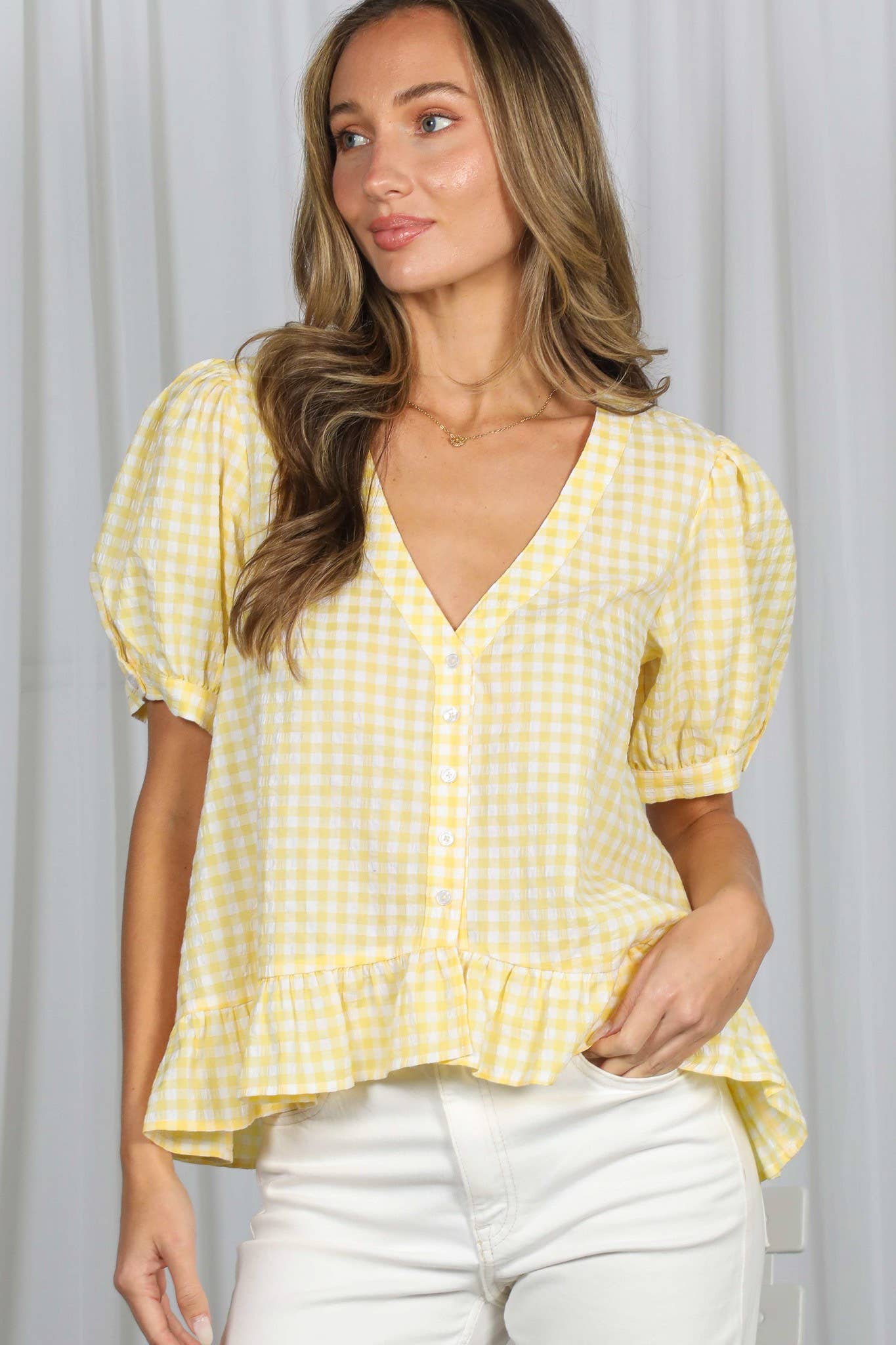 Aubrey Gingham Blouse