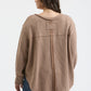 PLUS V NECK ASYMMETRICAL HEM LONG SLEEVE KNIT TOP