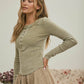 WASHED LONG SLEEVE RIBBED HENLEY KNIT TOP