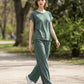 Cotton Slub Tee & Pants 2pc Set  Zenana