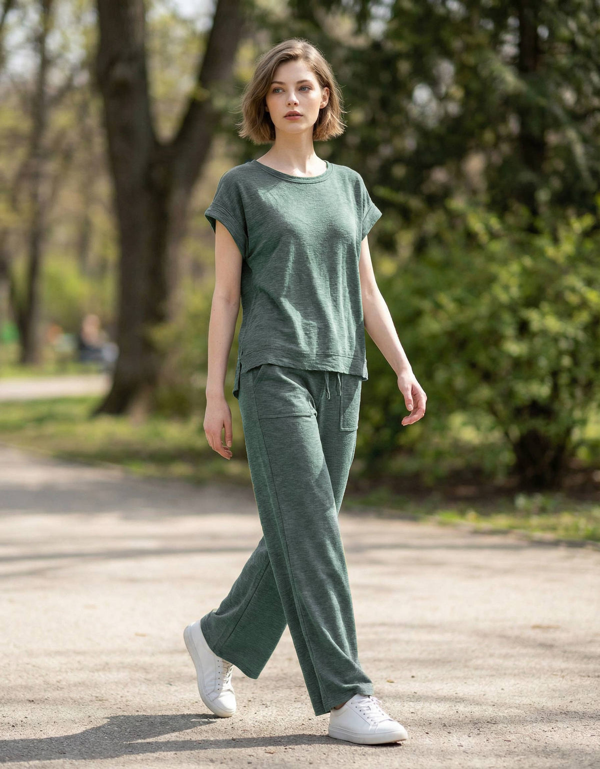 Cotton Slub Tee & Pants 2pc Set  Zenana