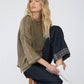 WASHED INVERTED SEAM SHORT SLEEVE SWEATSHIRT