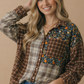 Button Down Color Block Oversized Top