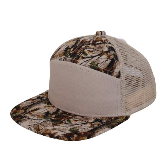 Kids 7 Panel Timber Leaf Camo Snapback Hat
