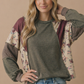 Mixed Media Patchwork Pullover Knit Top