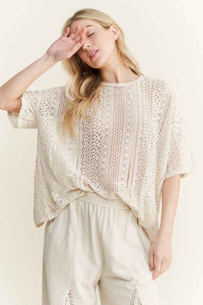 Mineral Washed Lace Top