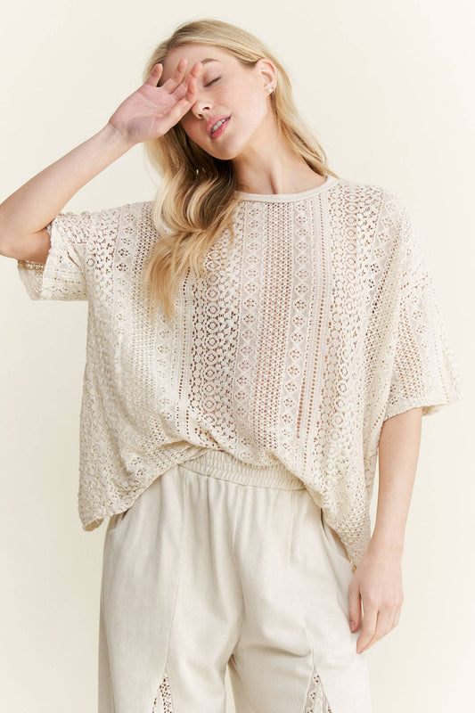 Mineral Washed Lace Top