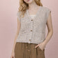 Button Down Knit Sweater Vest