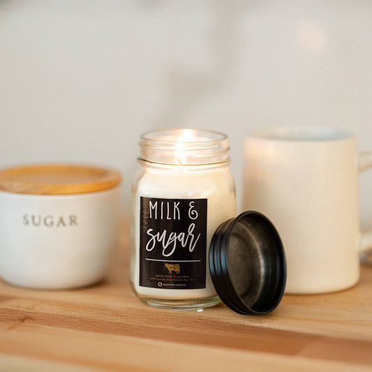 13 oz Mason Jar Candle: Milk & Sugar