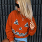 Burnt Orange Gingham Pumpkin Sweatshirt