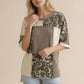 Camo Animal Print Color Block Top