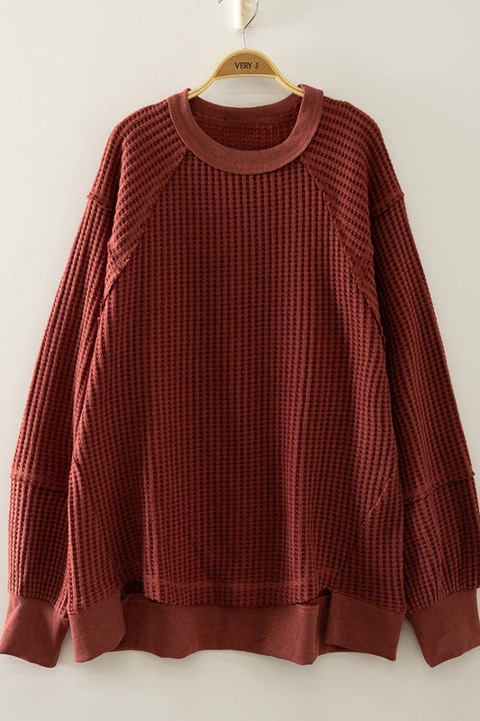Waffle Patch Detail Pullover