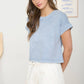 WASHED SHORT SLEEVE BOXY KNIT TOP