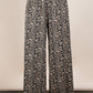 Leopard Print Wide Leg Pleated Pants