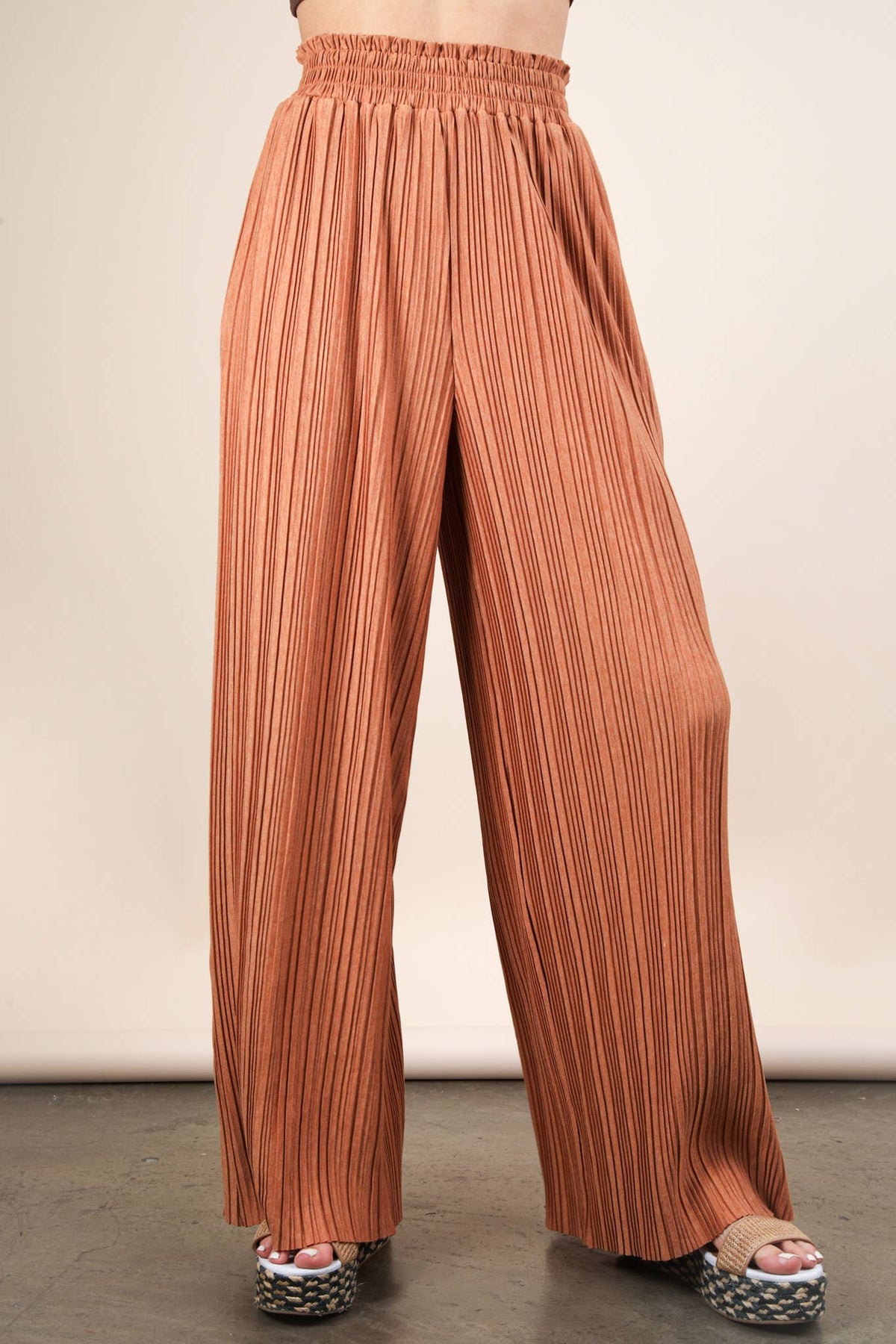 Leopard Print Wide Leg Pleated Pants