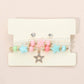 12 SET OF 4 - Kids Star Charm Beaded Stretch Bracelet Earring Set