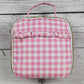 Pink Plaid Ruffle Baby Girls Lunch Boxes Bag