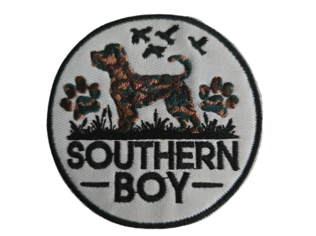 Southern Boy Dog Embroidered Iron On Patch