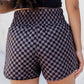 66 Leopard/Checkered High Waisted Athletic Shorts (S-XL): Blue Leopard / Missy / M