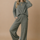 Round Neck Striped Oversized French Terry Top