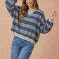 Striped Color Block Hacci Pullover Top