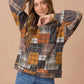 Oversized Mixed Print Sweater Knit Top