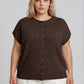 PLUS RAW EDGE SLEEVELESS LIGHTWEIGHT CARDIGAN