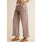 GINGHAM LACE RUFFLED PULL ON PANTS