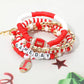 5PCS - GAME DAY Football Charm Heishi Faceted Beaded Stretch Multi Layered Bracelets