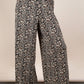 Leopard Print Wide Leg Pleated Pants