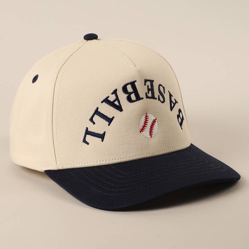 BASEBALL Upside Down Lettering Embroidery Cap