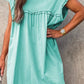 Frilled Trim Crew Neck Loose Fit Mini Dress