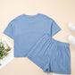 Textured Patchwork Raw Edge Short Set