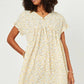 Womens Ditsy Floral Smocked V Neck Dress