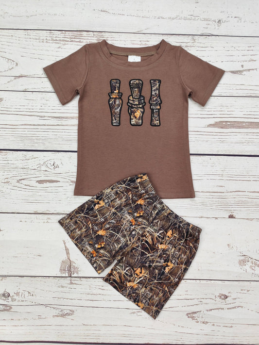 Baby Boy Camouflage Appliqué Summer Set