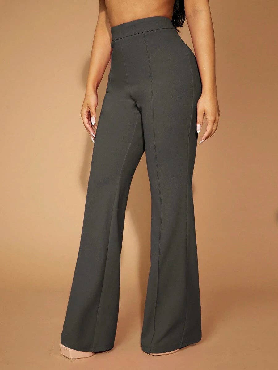 High Waist Straight Leg Pants Women's Work Trousers