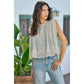 FLORAL PRINT WOVEN BUTTON DOWN TRIMMED BLOUSE TOP
