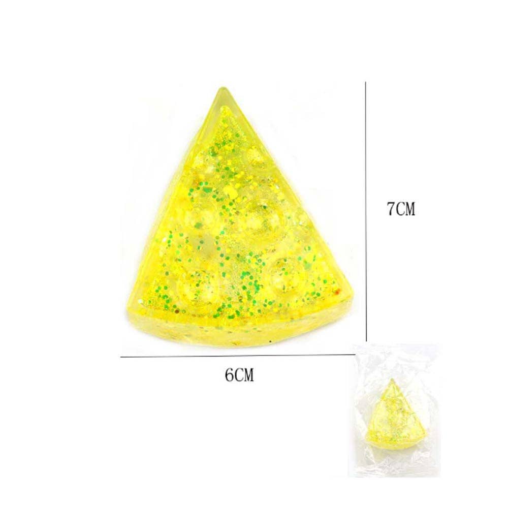 12PCS - Glitter Cheese Slice Squeeze Squishy Stress Relief Toy