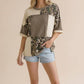 Camo Animal Print Color Block Top