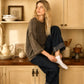 WASHED INVERTED SEAM SHORT SLEEVE SWEATSHIRT