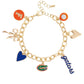 Florida Gators Enamel Icons Charm Bracelet in Shiny Gold
